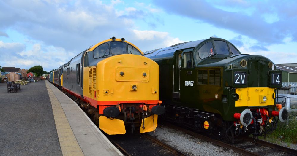 A pair of Class 37 diesel locomotives Wensleydale Railway Diesel Gala Class 37 locos 37674 (D6869 37169 above/below built in 163 by English Electric Vulcan Foundry) and D6757 (37057 above also built in 1962)

