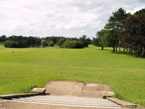 The expansive and lovely parkland of Stewart Park with the lake on the fa