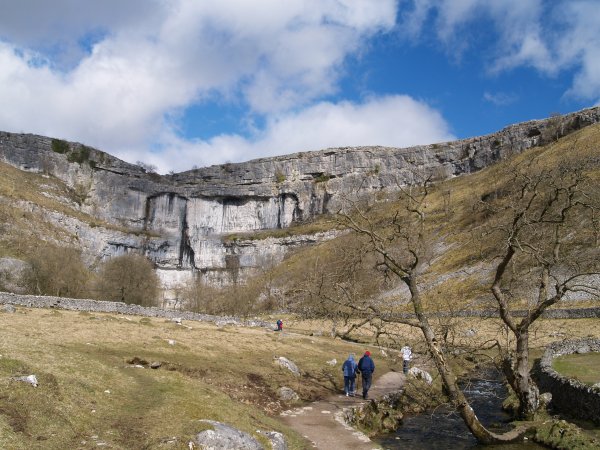 The limestone rocks of Malham Cove, North Yorkshire, England