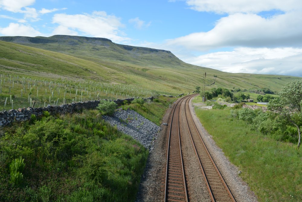 Looking north from Cotegill Bridge Aisgill Ais Gill Moor Road railway bridge Aisgill Carlisle-Settle Railway Line