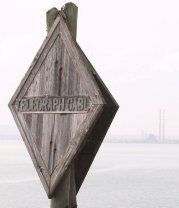 The telegraph cable sign near Sutton.