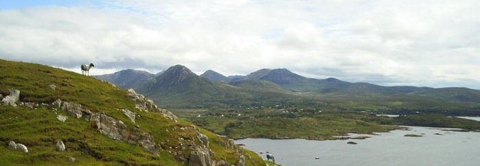 The Twelve Bens viewed from near the top of Tully Mountain, Connemara, Co. Galway. The Twelve Bens viewed from near the top of Tully Mountain, Connemara, Co. Galway.