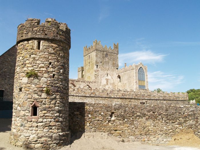 One of the added 18th century castellated towers Tintern Abbey, Wexford, Ireland