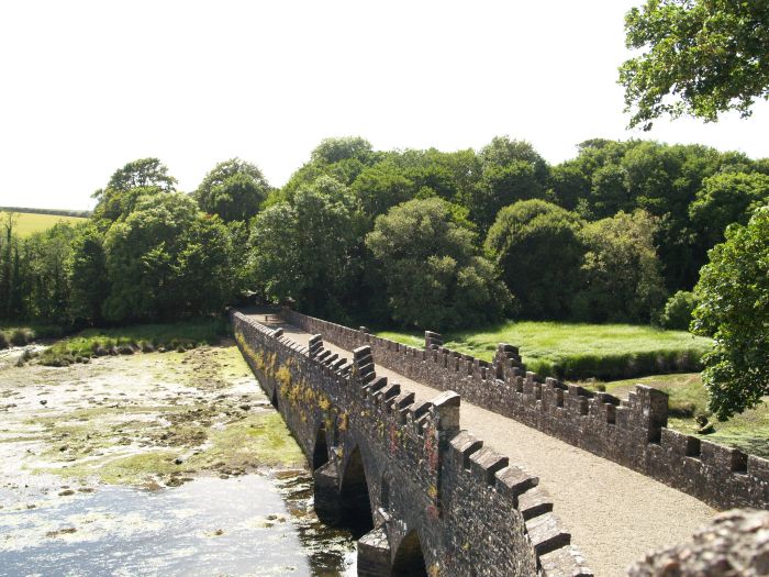 Tintern Bridge over Tintern Stream (river) which spans the tidal inlet Tintern Abbey, Wexford, Ireland