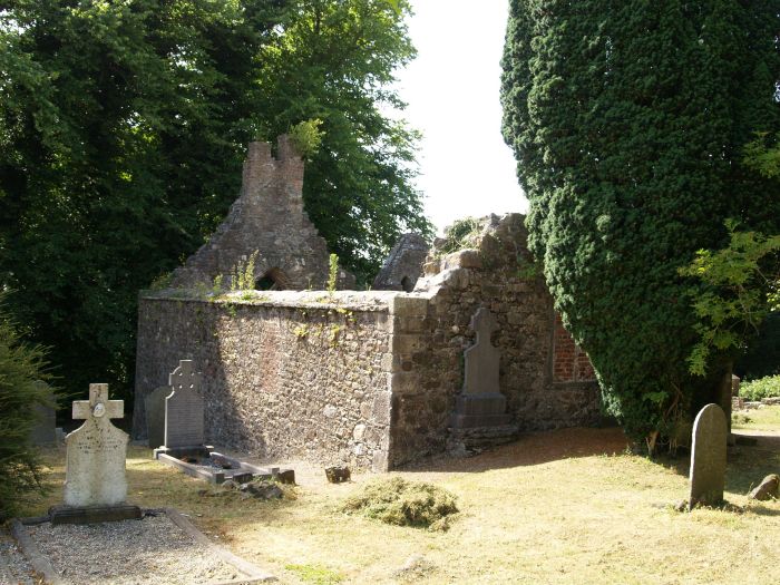 ruins of the old single cell medieval parish church (lay chapel) of Tintern south-east of Tintern Abbey, Co. Wexford Ireland