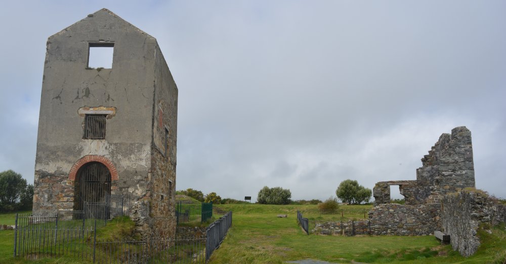 The ruined buildings of Tankardstown Copper Mine Copper Coast Drive, Co. Waterford Geopark, Ireland