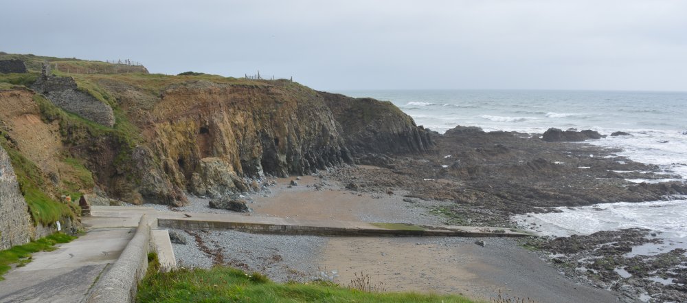 Slip harbour at Knockmahon built just down the road from Tankardstown Mine to act as a port to export copper ore concentrate to the smelting forces of Swansea in Wales Copper Coast Drive, Co. Waterford Geopark, Ireland