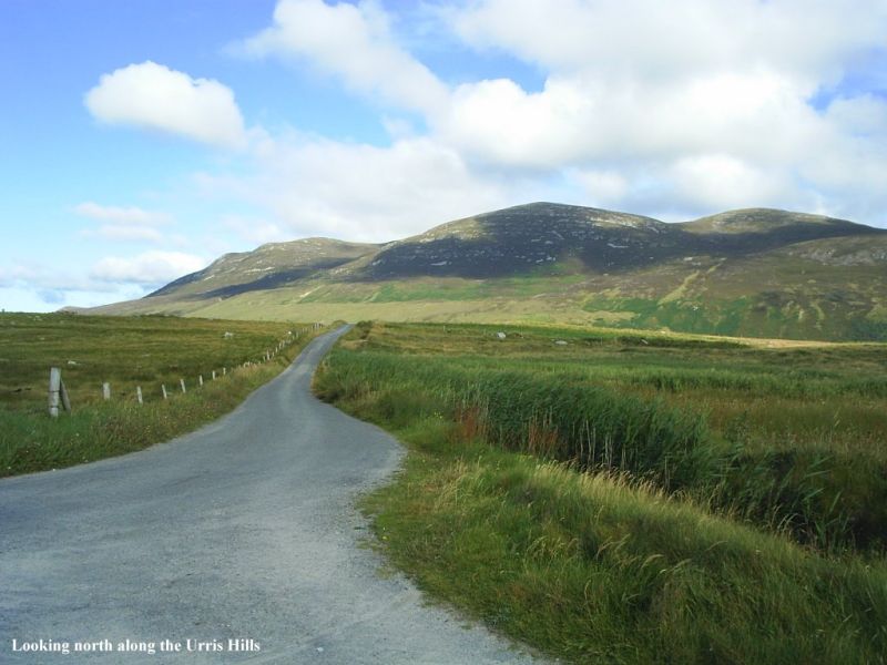 Looking north along the Urris Hills. Looking north along the Urris Hills.