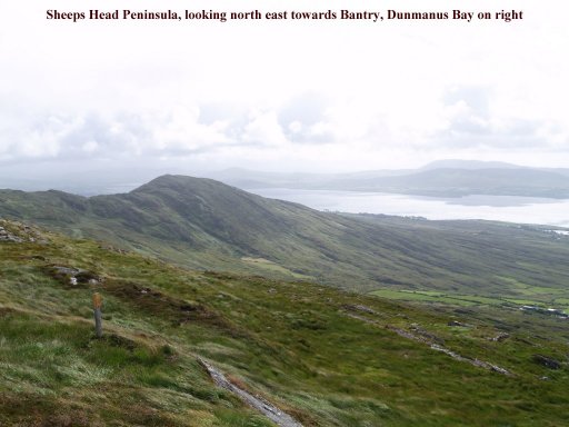 Looking north east towards Bantry over Bantry Bay from the hills on the Sheep's Head Peninsula