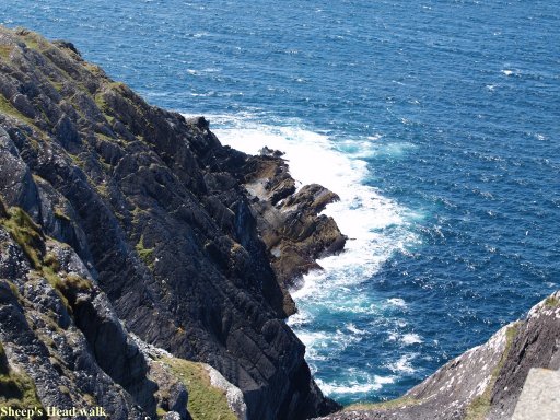 The Atlantic battered-weathered wild coast line at Sheeps Head.