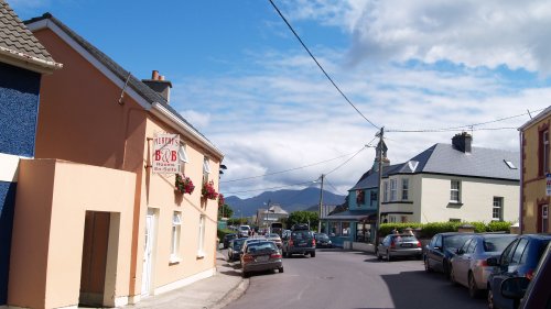 Main street of village - Ballyferriter, Dingle Peninsular, Co. Kerry, West of Ireland