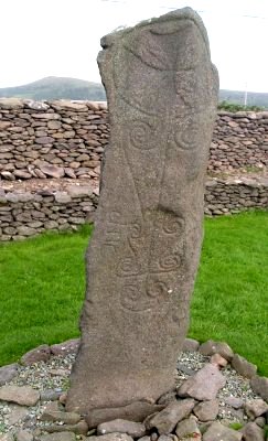the beautifully carved 'Celtic Christian' stone - Early Christian sites, Dingle Peninsular, Co. Kerry, West of Ireland the beautifully carved 'Celtic Christian' stone - Early Christian sites, Dingle Peninsular, Co. Kerry, West of Ireland