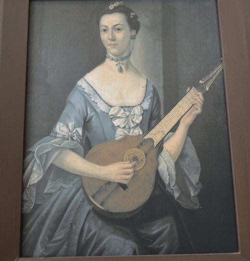 Portrait of a Colclough lady playing the lute Tintern Abbey, Co. Wexford, Ireland