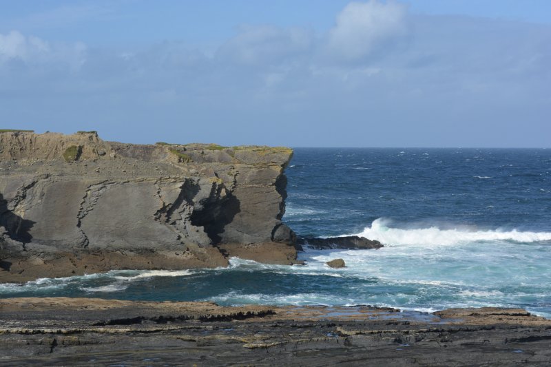 Bridges of Ross walk great spot for observing rare sea birds migrating south along the wild Atlantic coast Loop Head Peninsula, Co Clare, West of Ireland