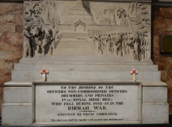 Memorial to soldiers lost in the Burma War of 1852-1855 inSt Patrick's Cathedral, Dublin, Ireland