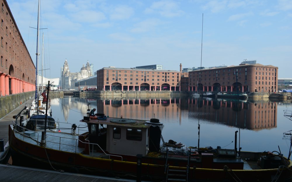 The Albert Dock and the 'Three Graces' in the distance Liverpool's historic docks England