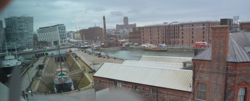 The view of Canning Docks from the Museum of Liverpool