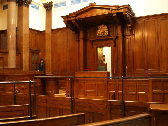 The old courtroom, the court dock, St George's Hall, Liverpool