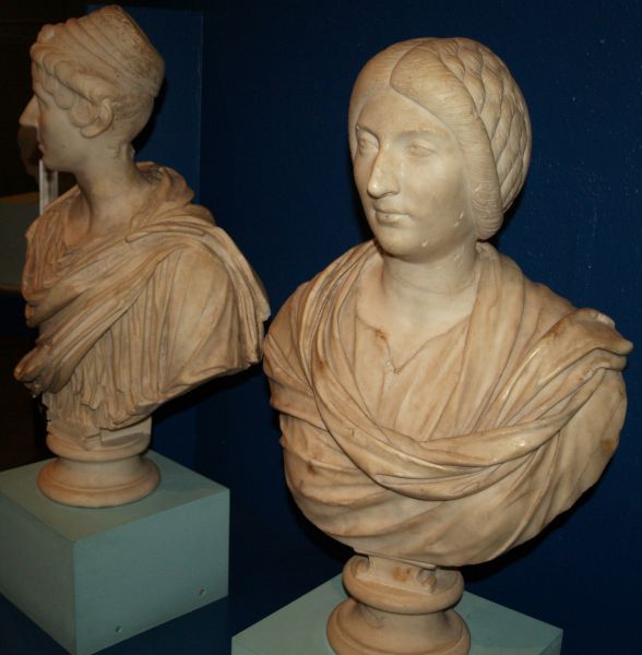 World Museum Liverpool: Busts of Greek ladies of various hair styles from the 2nd century AD