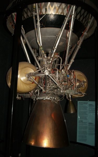 Space Science section - part of the engine of the Black Knight rocket World Museum Liverpool