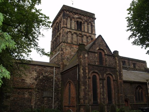 St Nicholas Church, Leicester, the protruding north wall retains some Saxon windows.