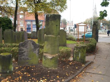 some fragments of Roman columns in St Nicholas churchyard