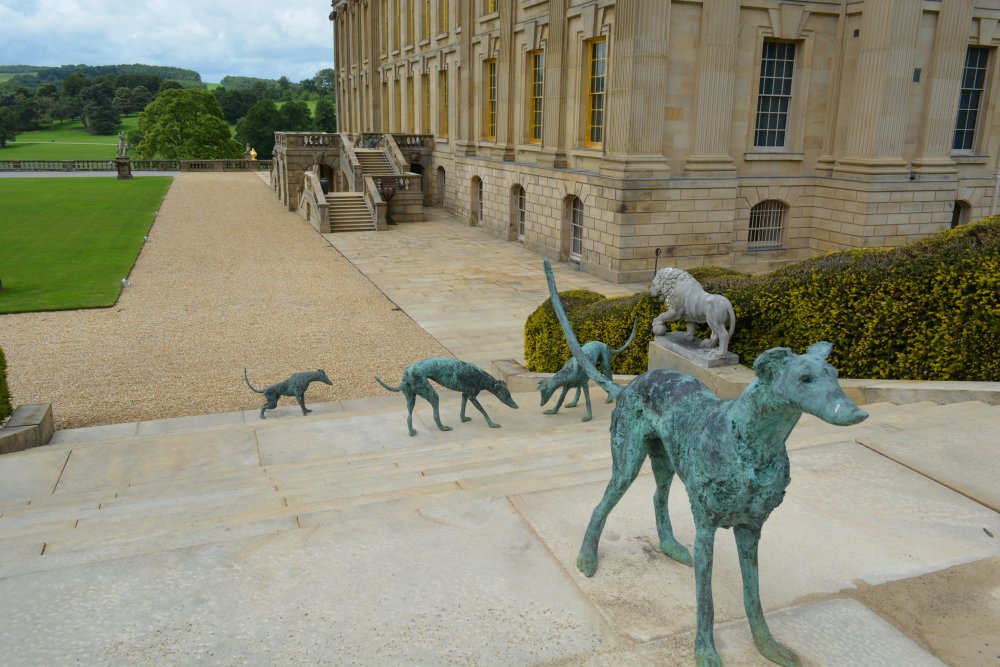 dog sculptures Chatsworth House Derbyshire Dales