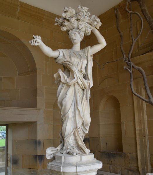 statue of the goddess Flora Chatsworth House Derbyshire Dales