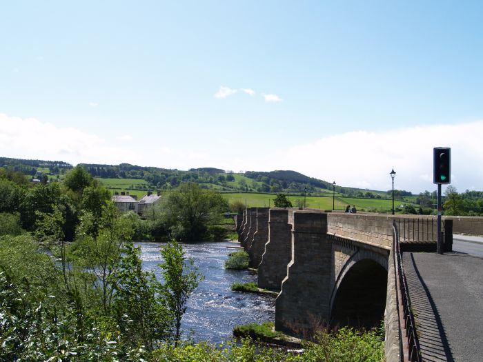 The sturdy buttresses of the bridge.