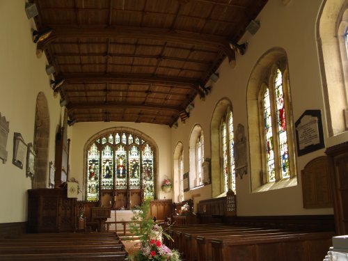The interior of St Cuthbert's Church, Beltingham.