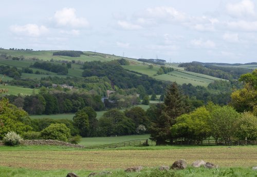 On returning to Beltingham, you can see Riding Mill Bridge over the River Tyne in the centre-distance.