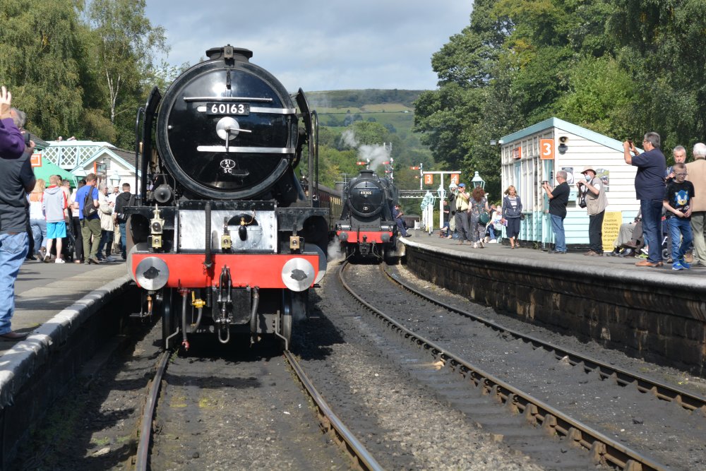 Waiting along side 48305 is 60163 TORNADO back at Grosmont station, (NYMR Steam Gala September 2021)