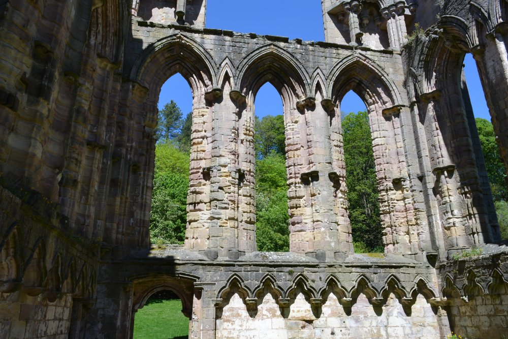 Details of the stonework of the Chapel of the Nine Altars Fountains Abbey