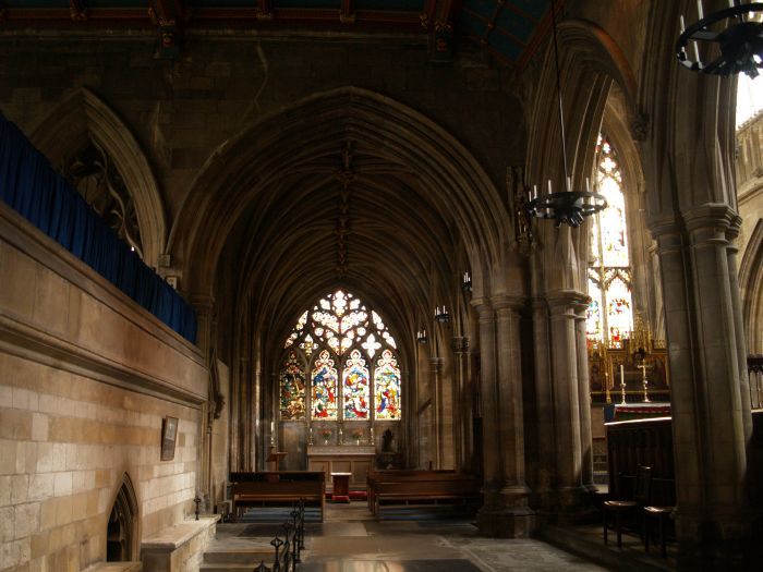 Beverley St Mary's Church:  The east end of the north aisle of the choir-chancel.