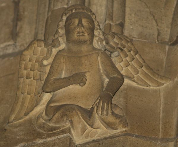 Some of the fine medieval figure carvings in St Mary's Church, Beverley