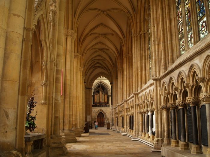 Beverley Minster: The north aisle of the nave