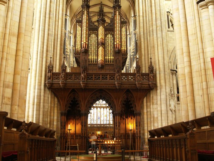 The organ and choir stalls of Beverley Minster
