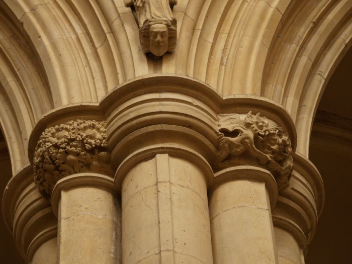 Some of the carvings on the capitals of nave pillars of Beverley Minster
