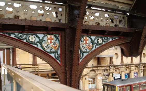 Decorative detail of the ironwork of York Station.