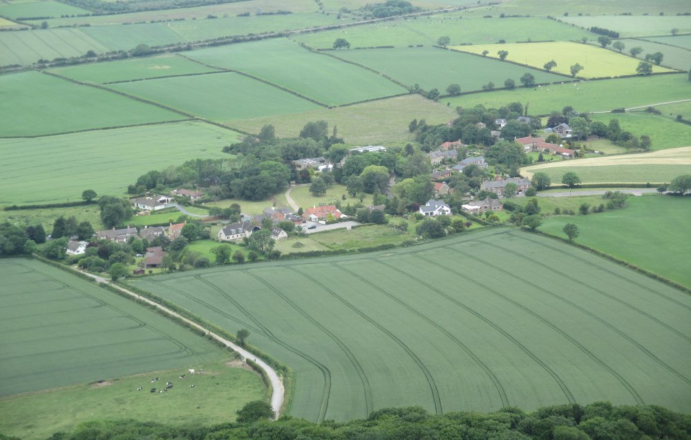 Telephoto shot of Newton-under-Roseberry from the top of Roseberry Topping