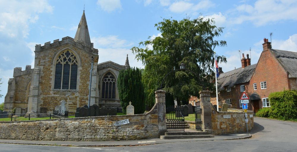 entrance to the Church of St Michael and All Angels Hallaton - Horninghold circular walk, Leicestershire