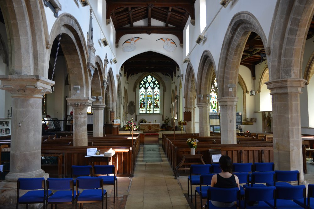interior of the nave, Church of St Michael and All Angels Hallaton - Horninghold circular walk, Leicestershire