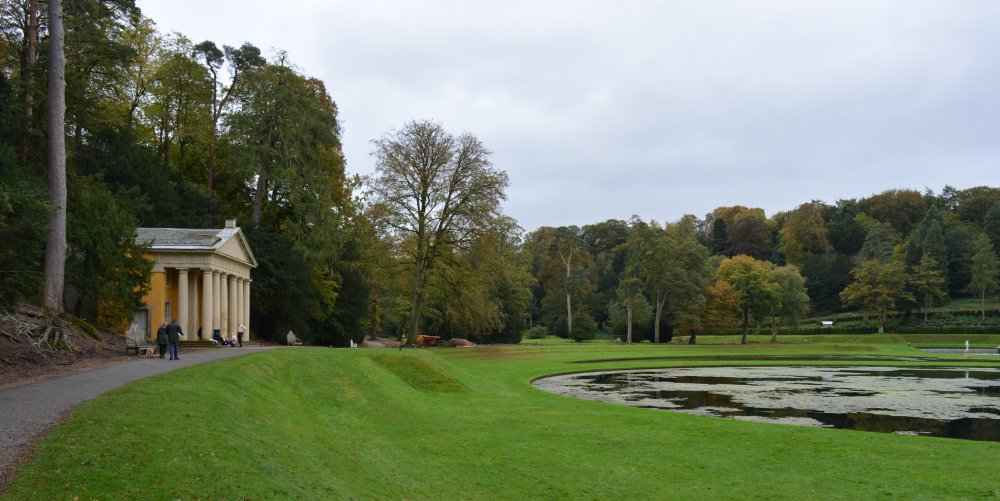 Studley Royal walks park gardens in Autumn