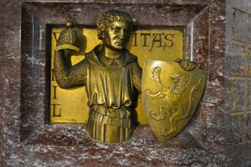 font sculpture manhood in situ St Mary's Church, Studley Royal