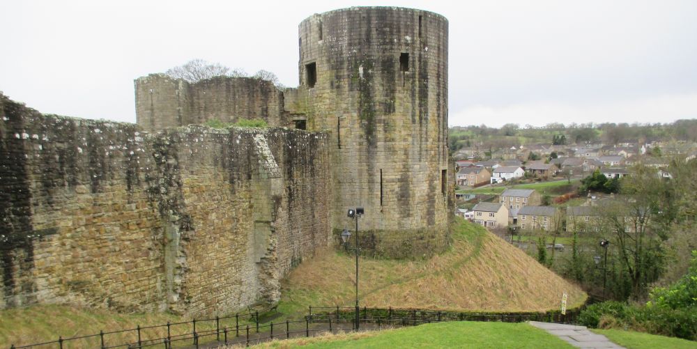 best preserved round tower of Barnard Castle, on its 'motte' high above the River Tees, Co. Durham best preserved round tower of Barnard Castle, on its 'motte' high above the River Tees,Co. Durham
