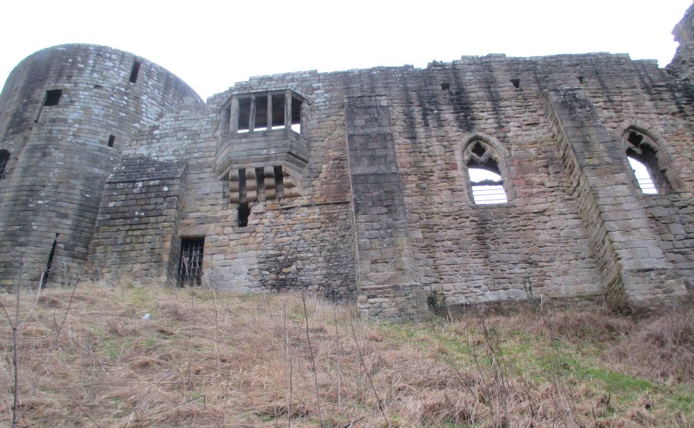 Looking up to the mighty defensive walls of Barnard Castle, Co. Durham Looking up to the mighty defensive walls of Barnard Castle, Co. Durham
