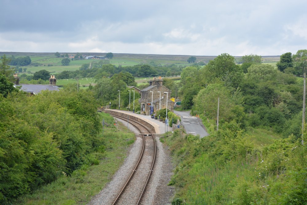 railway tracks at Lealholm village station Esk Valley Line, North Yorkshire, England