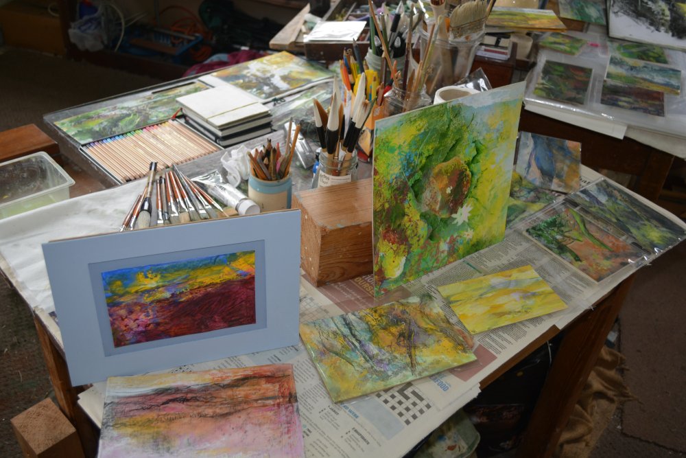 The studio in Danby, 2021 paintings of Peter M Hicks landscape artist