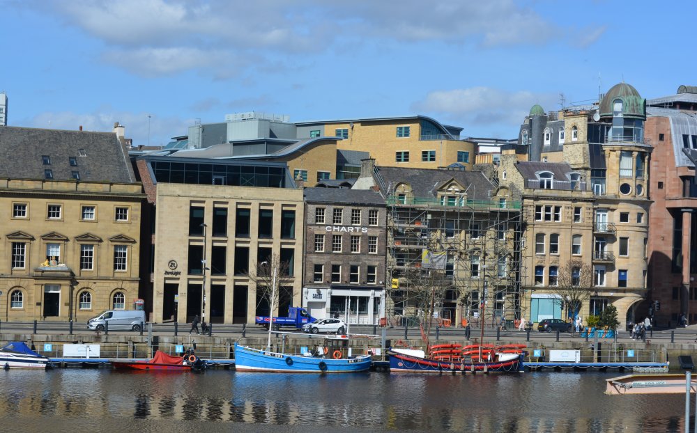 Typical architectural scene on the Newcastle Quays.