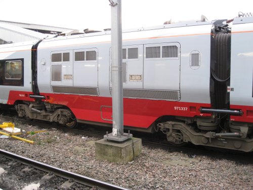 The battery car of a Class 755 EMU train
